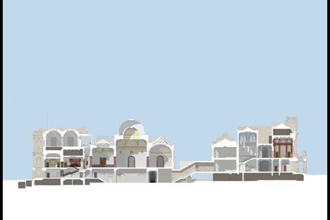Cross-section of the Royal Academy site - by David Chipperfield
